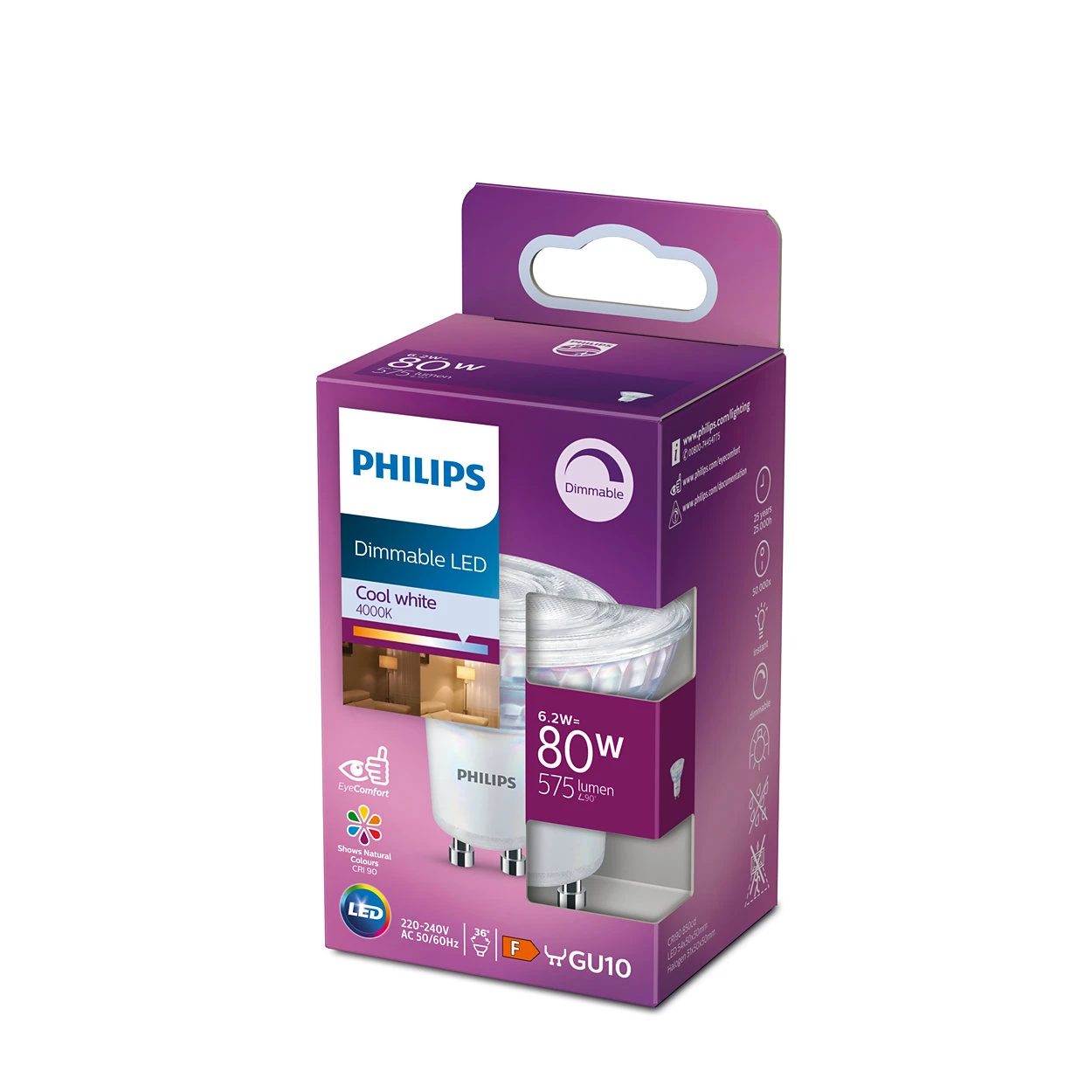 Philips LED classic 80W GU10 C90 CW 36D D 1PF-12