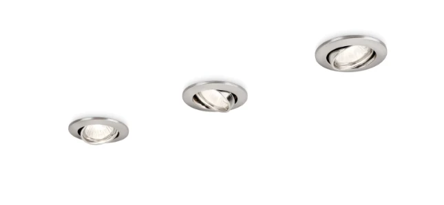 Philips Inbouwspot Enif 50W nikkel (3 stuks)