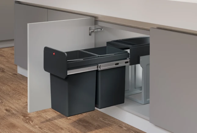 Hailo inbouwemmer eco-line duo L 2x14L - staal