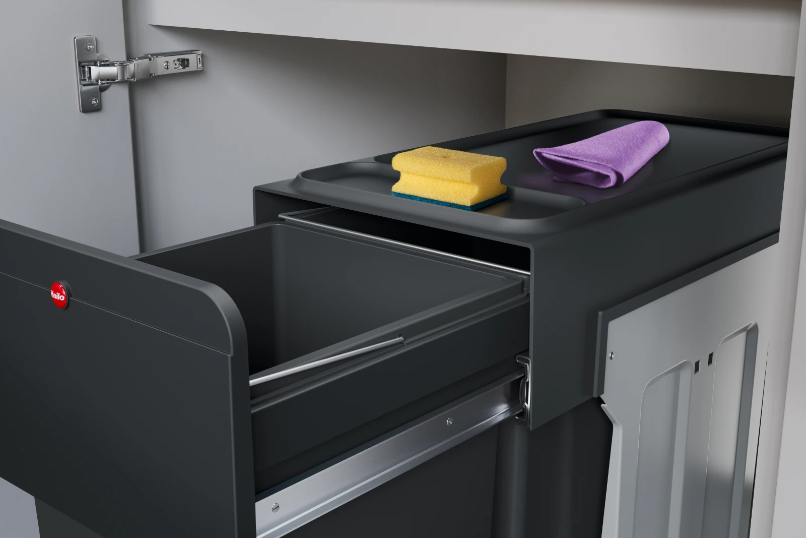 Hailo inbouwemmer eco-line duo L 2x14L - staal