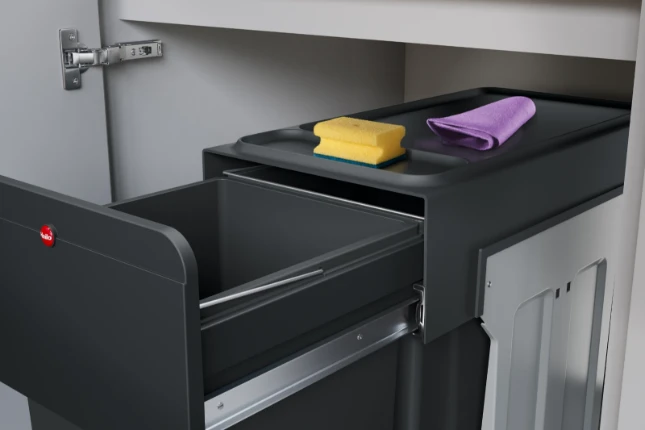 Hailo inbouwemmer eco-line duo L 2x14L - staal