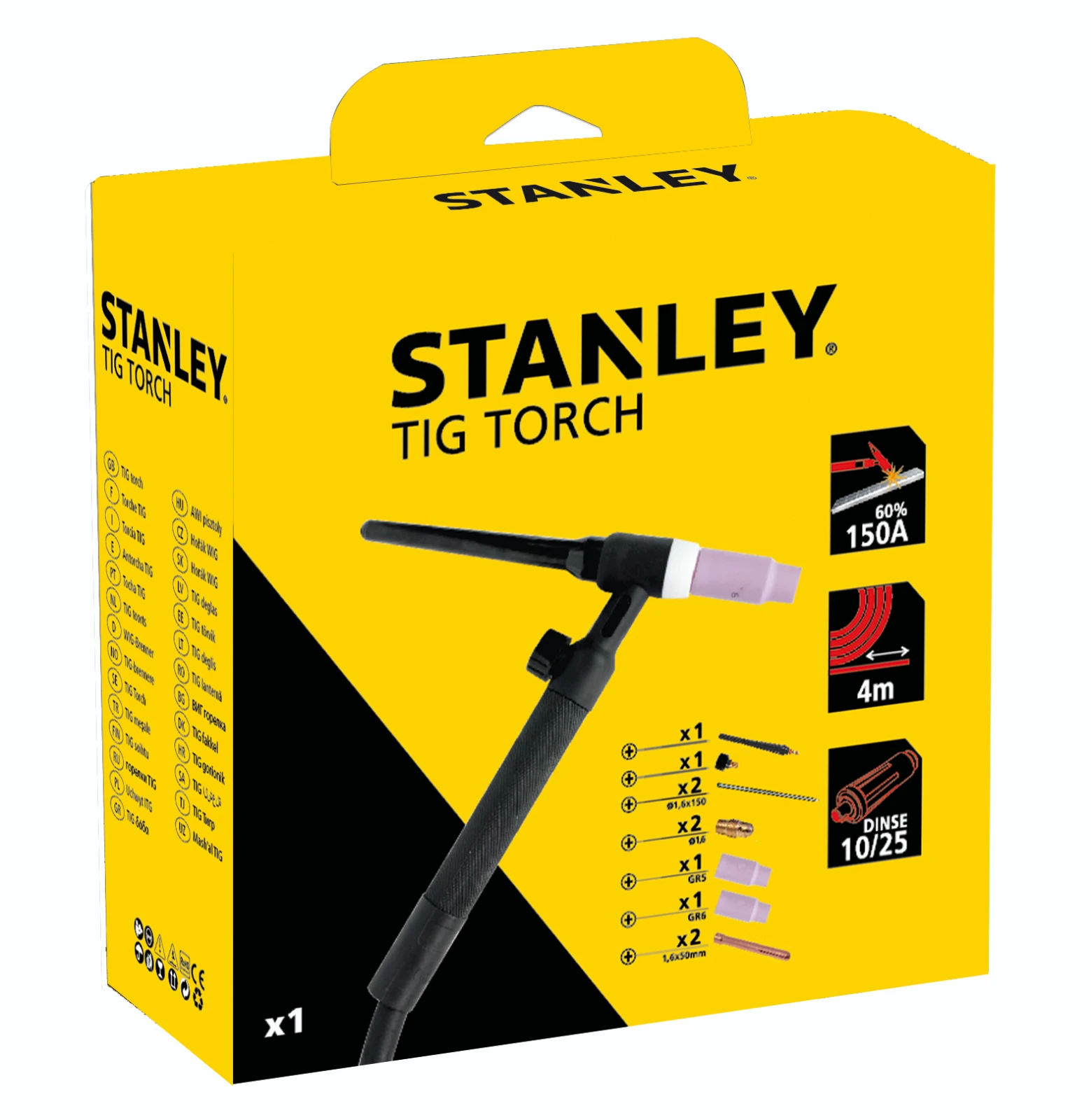 Stanley TIG-toorts slangpakket 4m