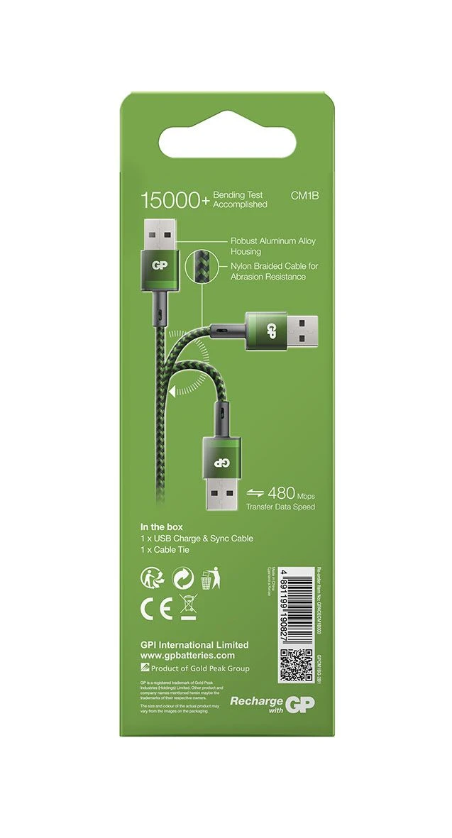 GP Oplaadkabel CM1B Micro USB 1 meter