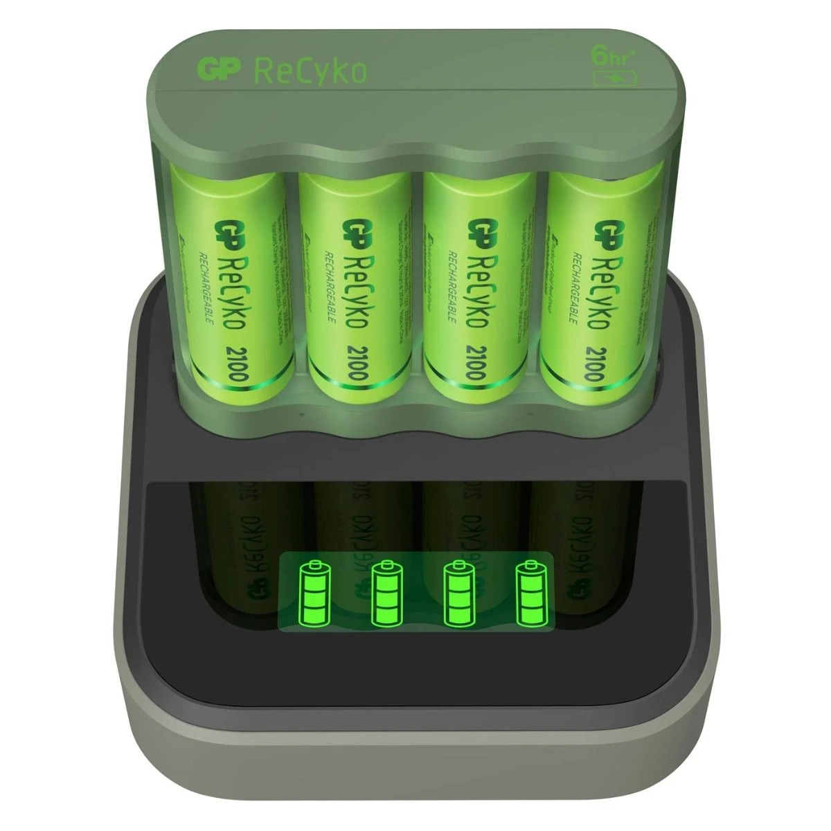 GP USB batterijlader ReCyko 4x AA 2100 mAh + docking station