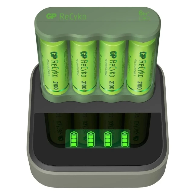 GP USB batterijlader ReCyko 4x AA 2100 mAh + docking station