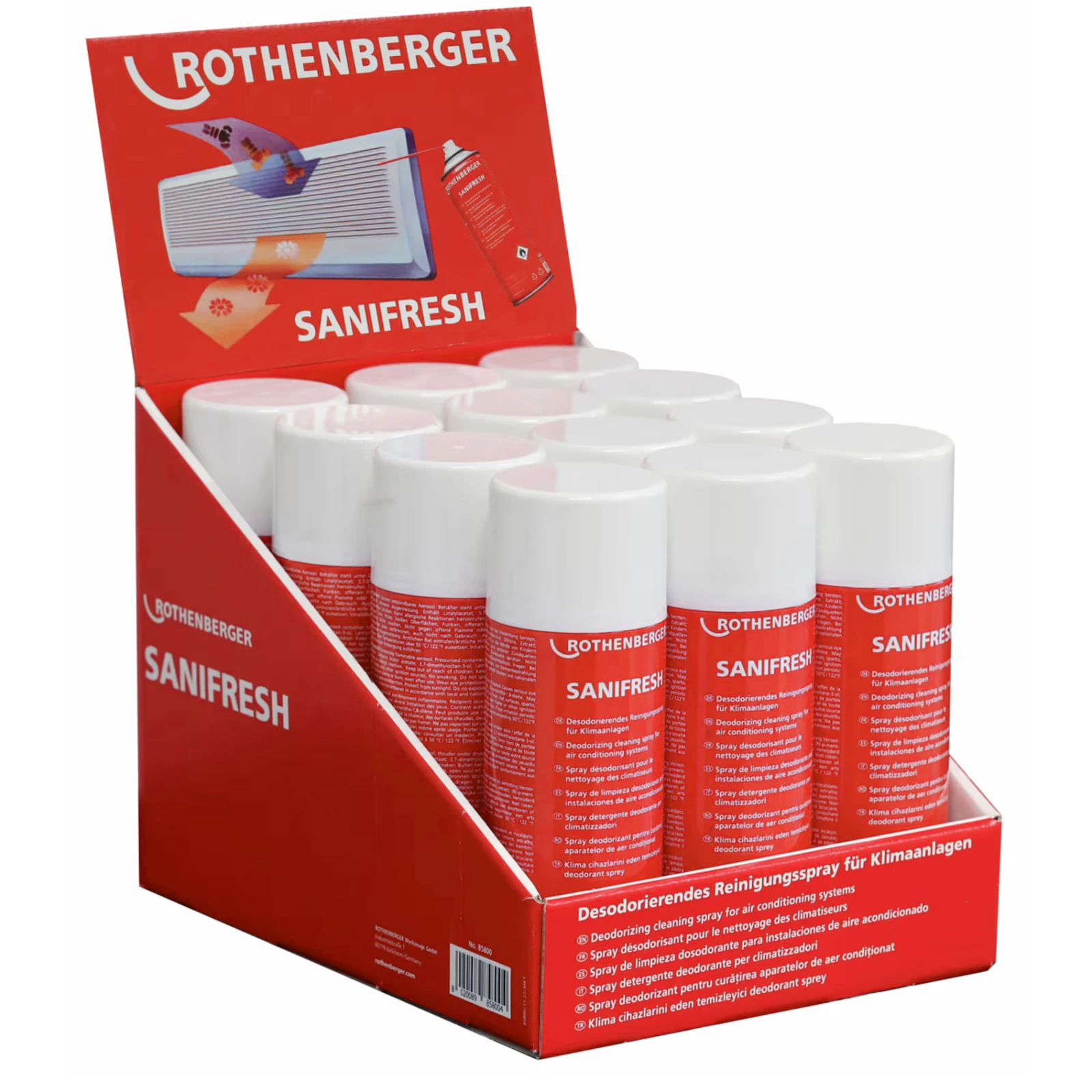 Presentoir pour bombes de desinfectant Sanifresh