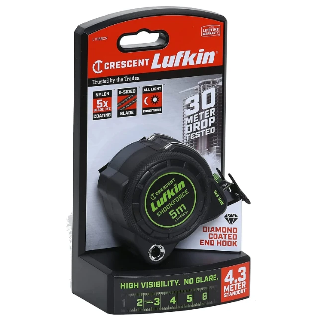 Lufkin Rolmaat Shockforce Nighteye 30mm x 5m - cm/inch