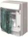 Groepenkast, leeg MISTRAL65 ABB Componenten Verdeelkast opbouw, 4mod, transp.deur ,IP65, RAL7035, Mistral65 1SL1200A00