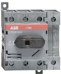 Lastscheider 4P, 63 A AC/22/AC 23 bodem / DIN-rail montage