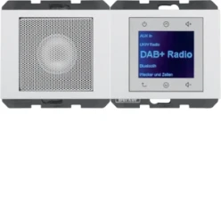 Radio Touch met luidspreker DAB+, berker K.1 polarwit glz.