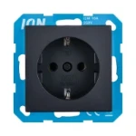 Wandcontactdoos ION INDUSTRIES Wandcontactdoos RA V1/J1 Mat Zwart