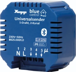 Blue-control universele zender, 2-kanaals, kleur: blauw