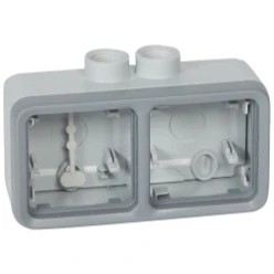 Opbouwbak inbouwschakelmateriaal Schakelmateriaal LEGRAND ONDERBAK PLEXO IP55 2-VOUDIG 2XM20 HORIZONTAAL WARTEL IK07 IP55 069678