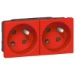Wandcontactdoos Schakelmateriaal Legrand Wandcontactdoos Mosaic met positioneerpen 2-voudig 45º penaarde (CT à 100 C62) 077152