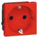 Wandcontactdoos Schakelmateriaal Legrand Wandcontactdoos Mosaic 1-voudig 90º 2P met kinderbeveiliging en steekklemmen 2modules rood. Geschikt voor 10/16A 250V. Voor montage direct in de muur. (CT à 120 C62) 077218