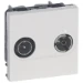 Antennecontactdoos Schakelmateriaal Legrand Wandcontactdoos TV-Radio Mosaic STER-aansluiting 2modules wit (CT à 100 C62) 078783