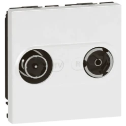 Mosaic ctdoos TV/FM kabel 2 mod. Wit