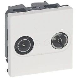Doorvoerdoos Mosaic TV-radio 2mod.wit