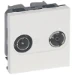 Antennecontactdoos Schakelmateriaal Legrand Doorvoerdoos Mosaic TV-radio 2modules wit (PF à 500 C62) 078787