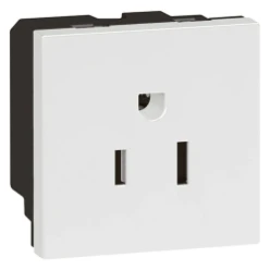 Arteor wandcontactdoos 2P+A 15A 17V Amerikaanse stand. 2 modules wit