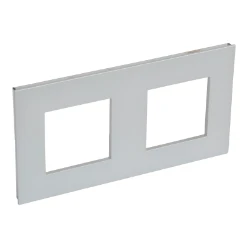 Valena afdekraam 2 mechanismen hor/vert centerafstand 71mm aluminium