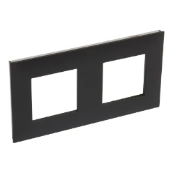 Valena afdekraam 2 mechanismen hor/vert centerafstand 71mm zwart