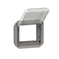 Plexo adapter Mosaic 2 mod transp deksel mechanisme - IP55 IK07- grijs