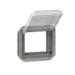 Overgangsafdekplaat schakelmateriaal Schakelmateriaal Legrand Plexo adapter voor Mosaic 2 modules - met transparant deksel - geleverd zonder opbouwdoos of inbouwkader -  IP55 IK08 - grijs 069580L