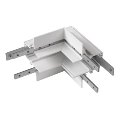 L-verbinder mechanisch, 48V TRACK, voor inbouwrail diep, stereo, wit