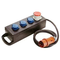 CEE-contactdoos combinatie (IEC 60309) Industriële contact/steek toepassin SCHWABE SCHWABE CEE VERDEELDOOS 3X230/1X400V 16A 2M NEOPREEN KABEL 88060557