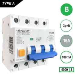 Aardlekautomaat RCM-line SEP Europe SEP RCM4 Aardlekautom. 3p+n B16 100mA 6kA 3104640216