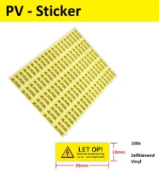 Tekststrookblad CHB-Line SEP 2119100030 STICKER PV 100S 2119100030