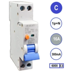 Aardlekautomaat RCE1-line SEP EURO SEP RCE1 Aardlekautom.1p+n C16 300mA 6kA (18mm) 3104520316