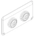 Invoerplaat voor op sparing kast/lessenaar SEP-PRO SEP Europe SEP PRO Wartelplaat met 2x tule 14-54mm GKT26
