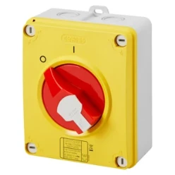 Lastschakelaar 70 RT HP GEWISS ISOLATOR HP INSUL. BOX 25A 3P EMERGENCY GW70487P