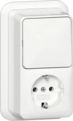 Gira Schakelaar/wandcontactdoos combinatie Opbouw