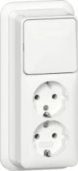 Gira Schakelaar/wandcontactdoos combinatie Opbouw