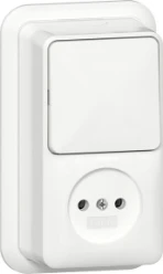 Gira Schakelaar/wandcontactdoos combinatie Opbouw