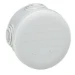 Doos voor montage op de wand/plafond Kabeldoos Legrand Plexo lasdoos binnenmaat Ø70mm met 4 sneltules voor kabel of buis 4-20mm, grijs RAL7035, Klasse II, IP55, IK07, halogeenvrij, zelfdovend tot 650º Celsius, onverliesbare klikdeksel verbonden met draad.