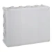 Doos voor montage op de wand/plafond Klemmenkast Legrand Plexo doos binnenmaat 310x240x124mm met 24 uitwisselbare tules voor kabel of buis 4-25mm, grijs RAL7035, Klasse II, IP55, IK07, halogeenvrij, zelfdovend tot 750º Celsius, Deksel dicht met kwartslags