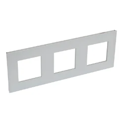 Valena afdekraam 3 mechanismen hor/vert centerafstand 71mm aluminium