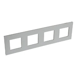 Valena afdekraam 4 mechanismen hor/vert centerafstand 71mm aluminium