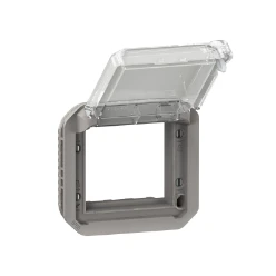 Plexo adapter Mosaic 2m gefumeerd en vergrendelbaar mech IP55 - grijs