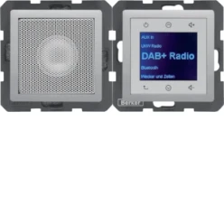 Radio Touch met luidspreker DAB+, berker Q.1/Q.3/Q.7, alu soft finish