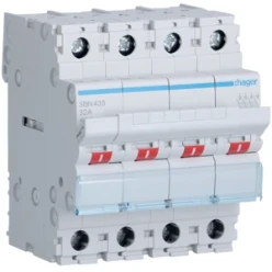 Modulaire lastscheider 4-polig 32 A, grijze tuimel, bouwgrootte 40-63