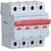 Inbouwschakelaar modulair Modulaire schakelaar Hager Modulaire lastscheider 4-polig 80 A, rode tuimel SBR480