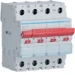 Inbouwschakelaar modulair Modulaire schakelaar Hager Modulaire lastscheider 4-polig 125 A, rode tuimel SBR499