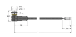 Turck Sensor/actorkabel met connector