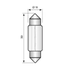 Indicatie- en signaleringslamp Vezalux Festoon S8.5 11x39