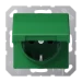 Wandcontactdoos AS range Jung Wcd. ABAS groen R/A,ki.bev.& klapd. ABAS1520KIKLGN
